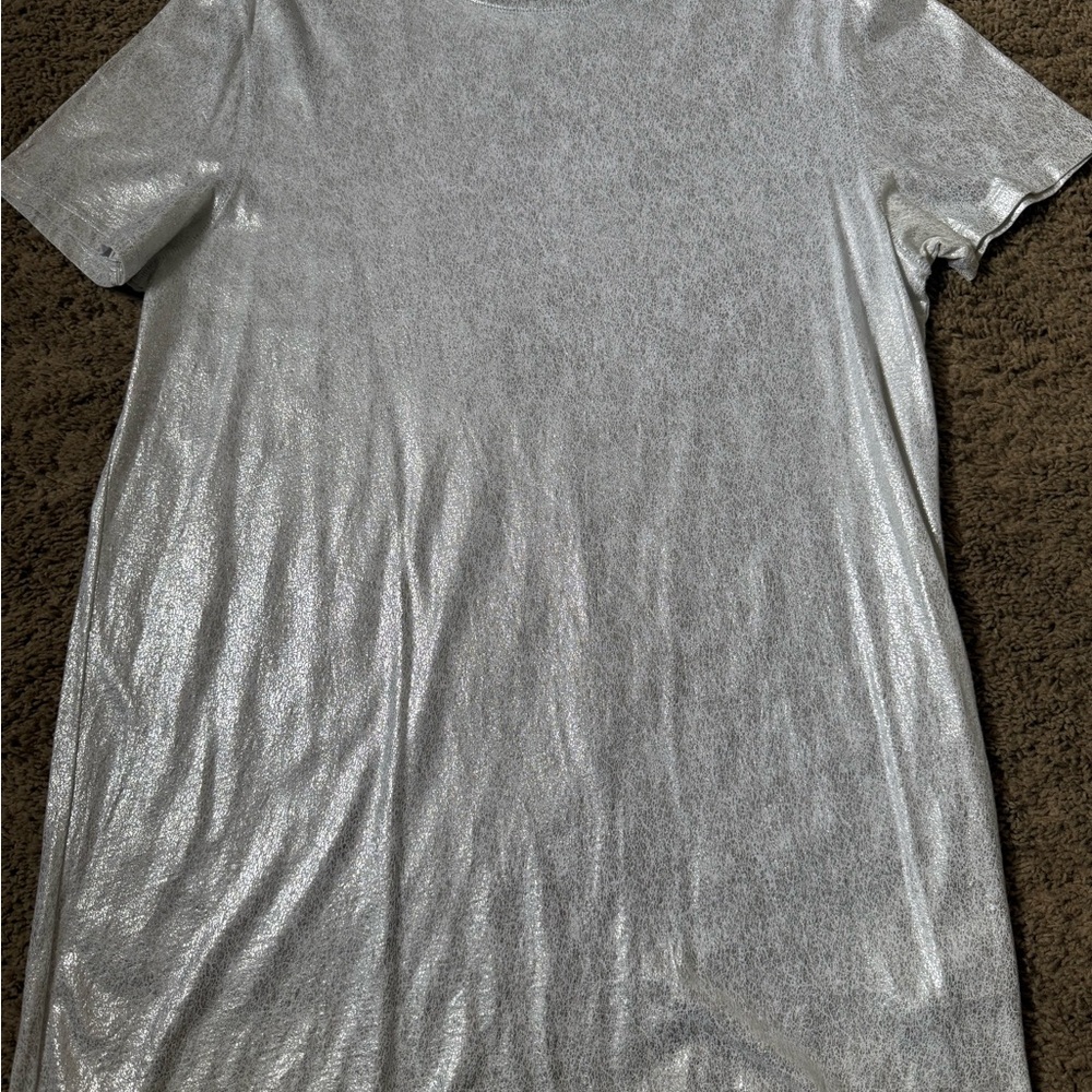 Guess Metallic Silver Top - used but minimal wear